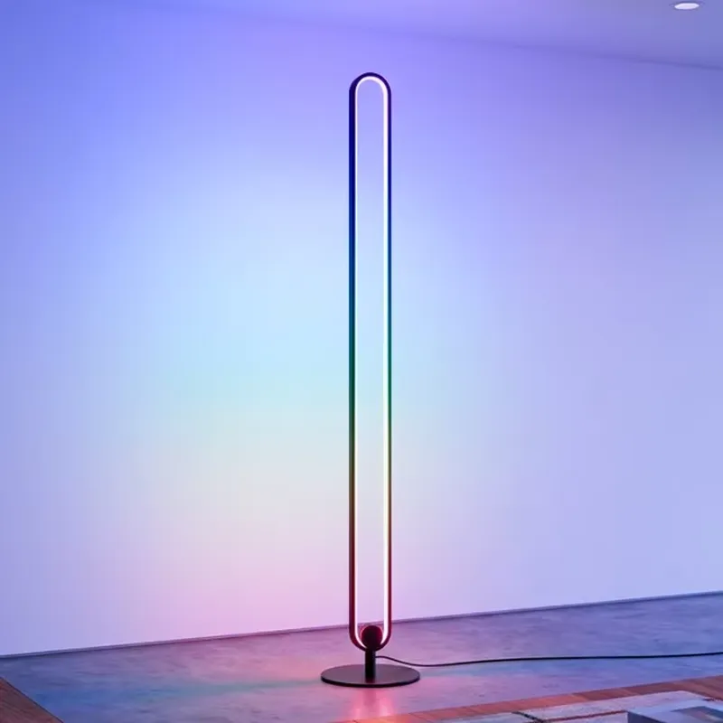 Interior Design Exhibition - Moderne Scandinavische LED-vloerlamp, eenvoudig design, verticale