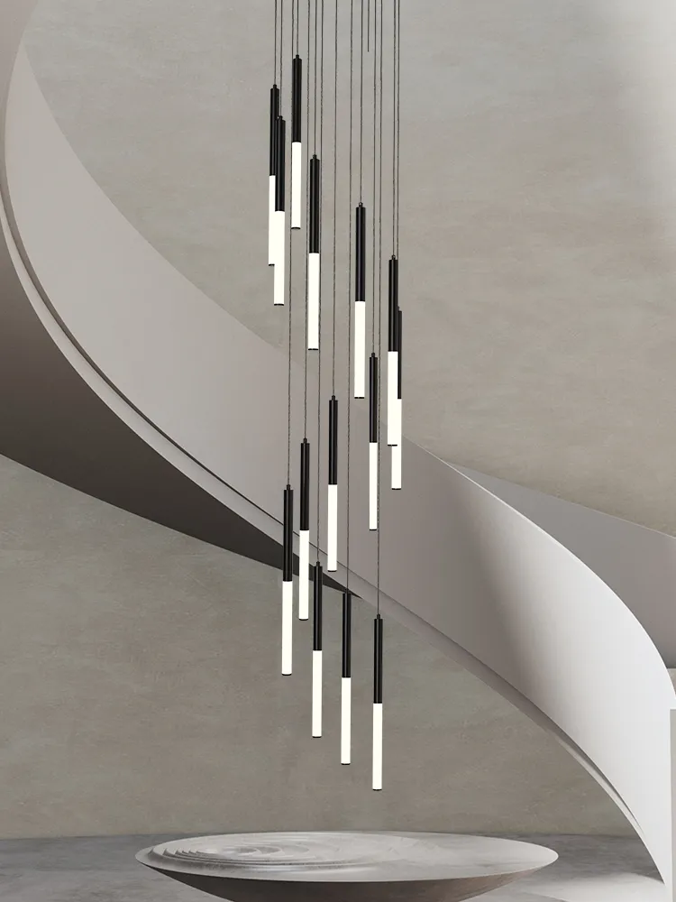Interior Design Youtube - Moderne LED Creatieve Zwarte Ronde Buis