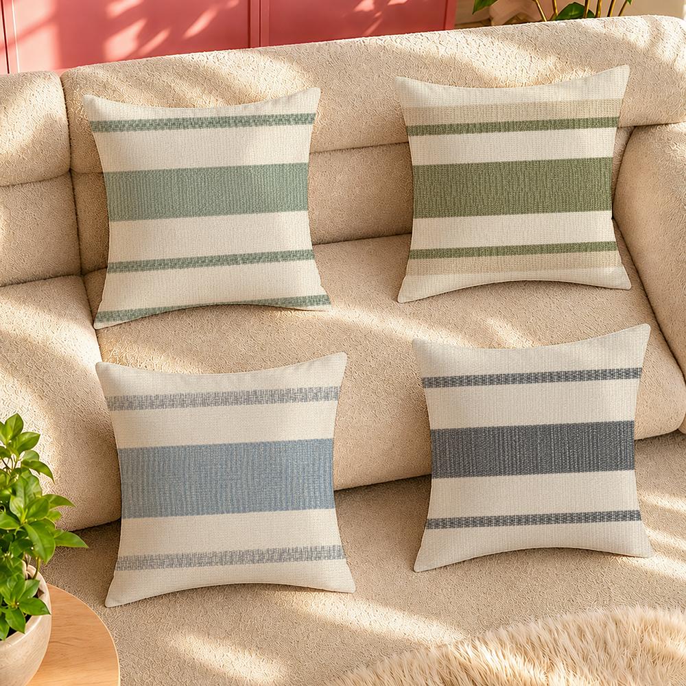 Textured Throw Natural - Kussenhoes met natuurlijke streepstructuur, decoratieve kussenhoes