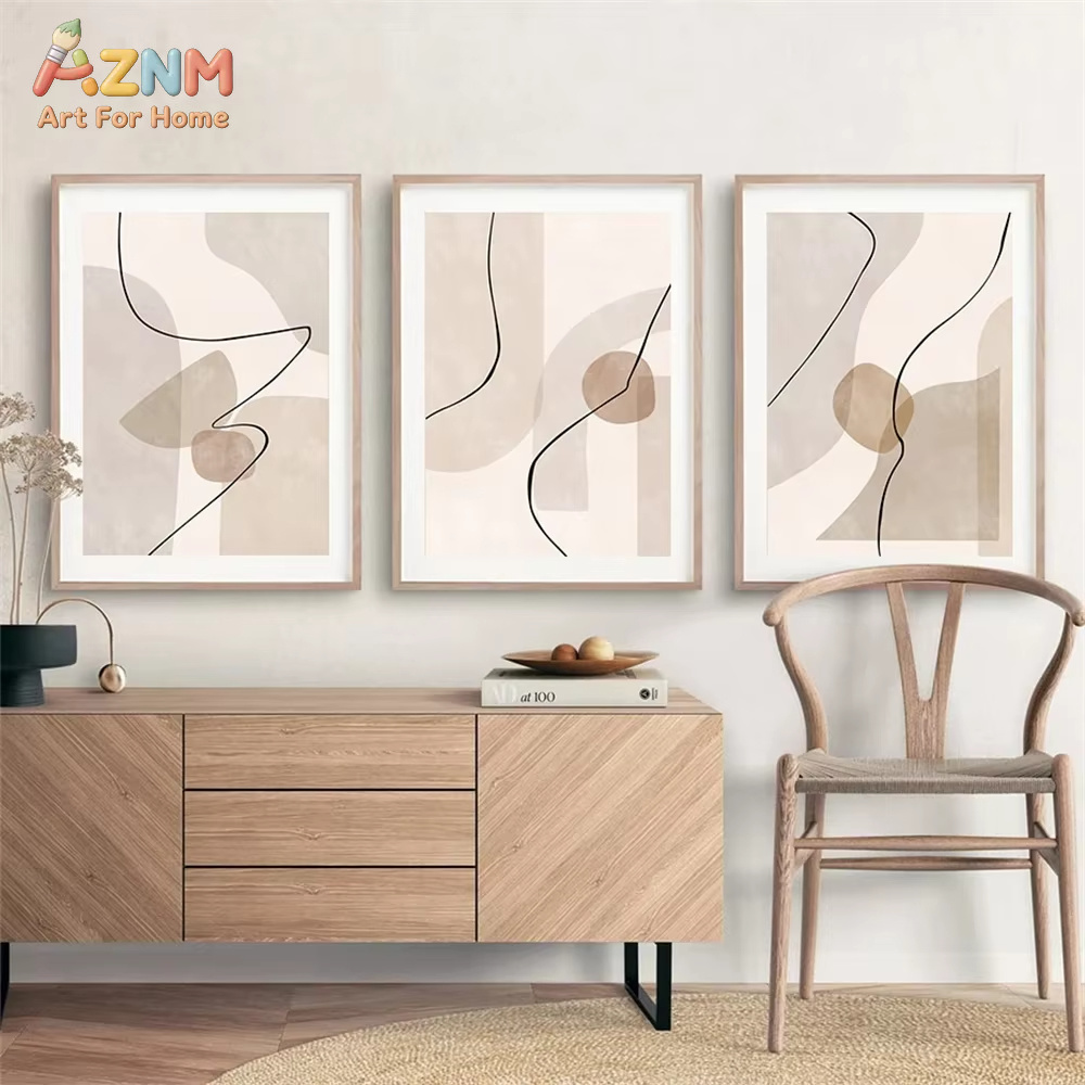 Abstracte beige geometrie lijn - Interior Design Poster recensie en prijs