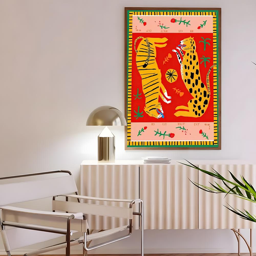 Kleurrijke kunst W-Wild Leopar - Interior Design Poster recensie en prijs