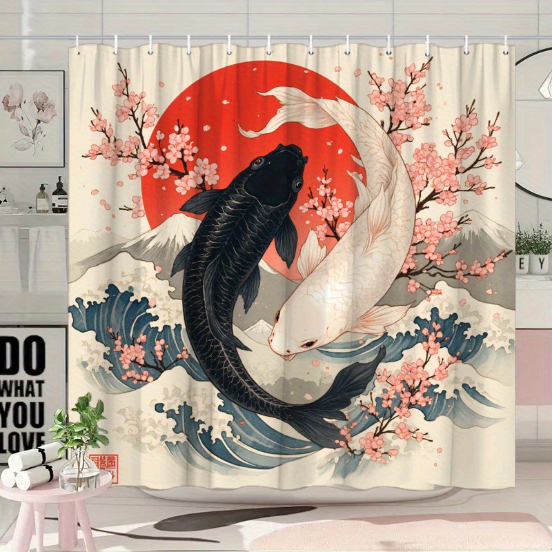 Koi Fish Douchegordijn Polyest - Interior Design Japanese recensie en prijs