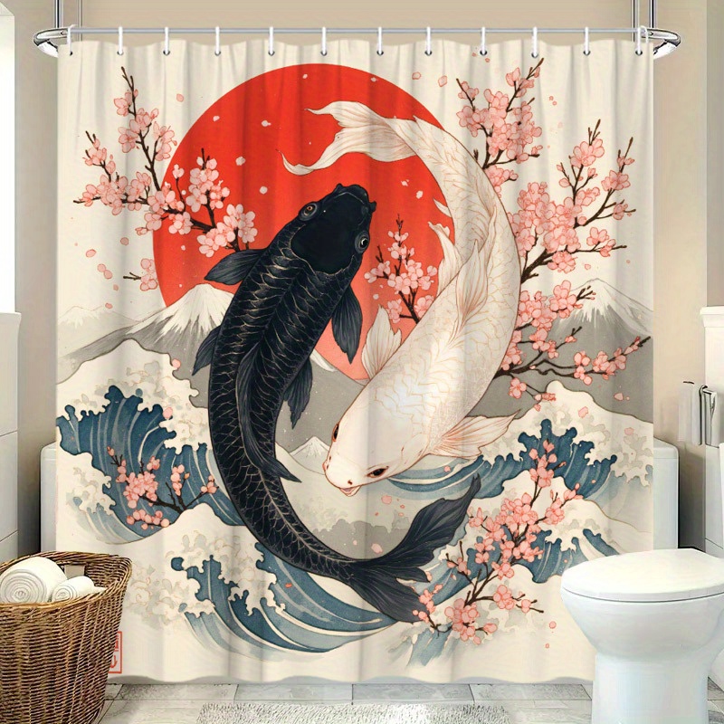Koi Fish Douchegordijn Polyest - Interior Design Japanese recensie en prijs