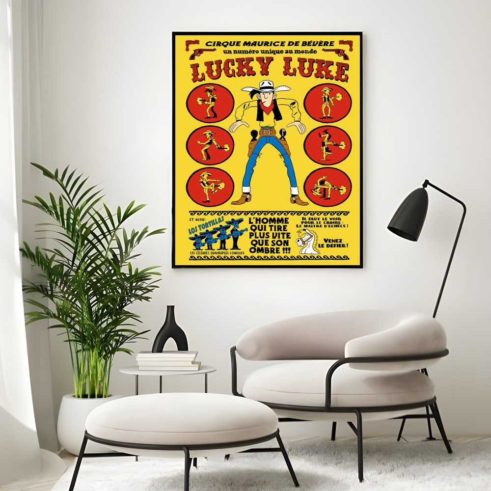 Vintage Comic Lucky L-Luke Pos - Interior Design Poster recensie en prijs