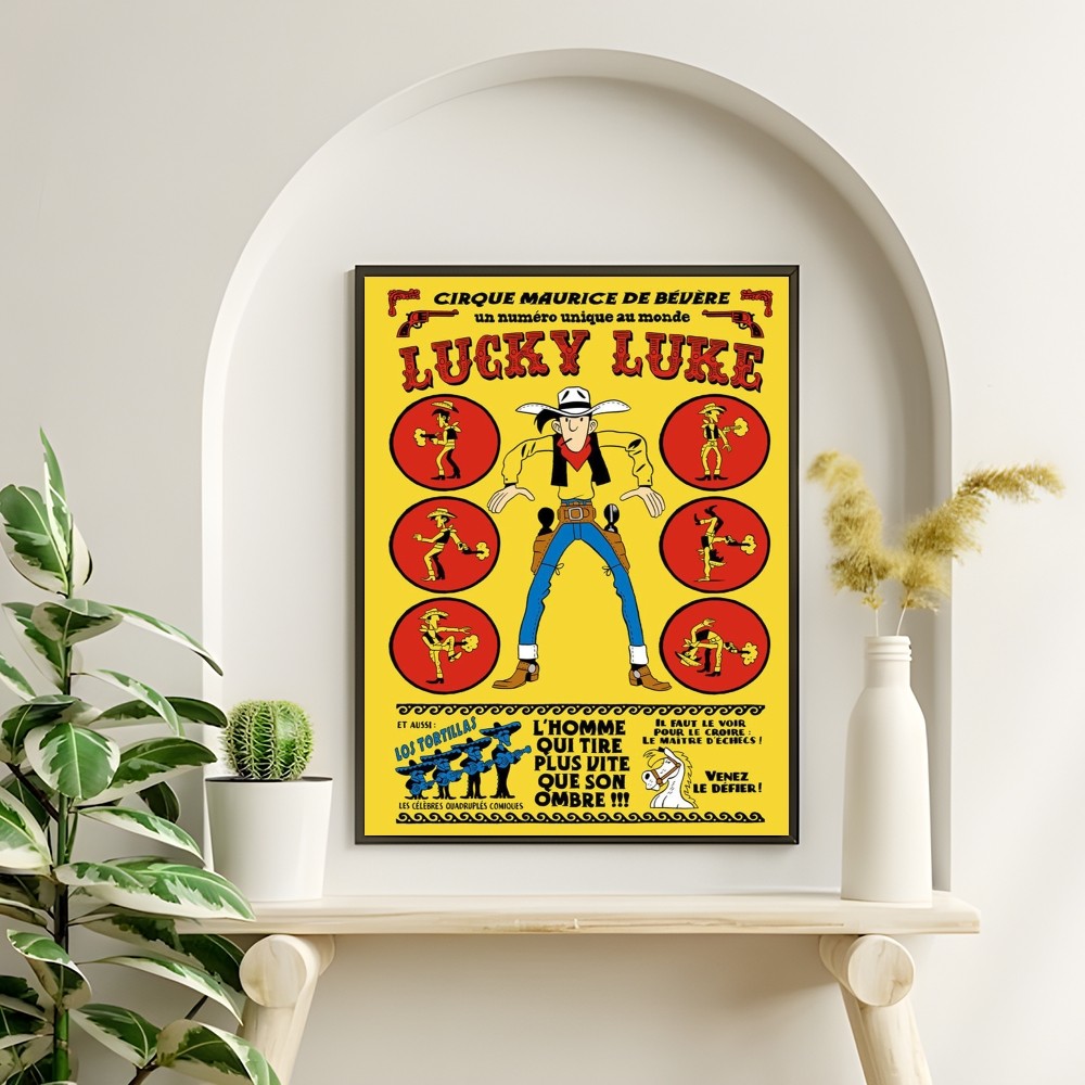 Vintage Comic Lucky L-Luke Pos - Interior Design Poster recensie en prijs
