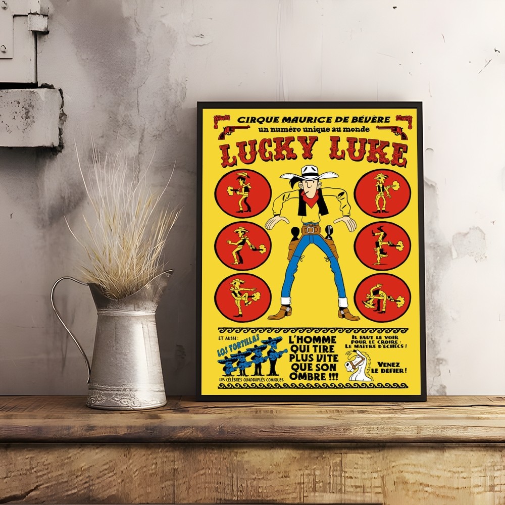 Vintage Comic Lucky L-Luke Pos - Interior Design Poster recensie en prijs
